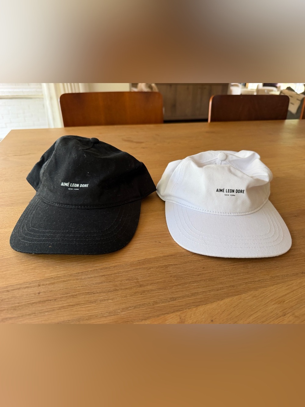 Aimé Leon Dore New York Logo Hats Black & White Set of 2